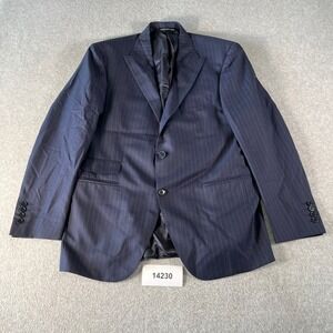 Coppley Formal Blazer 100% Wool Jacket Mens 42W 36R Navy Blue Pinstripe